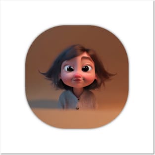 Big Eyed Cold Red Nose Cute Kid Posters and Art